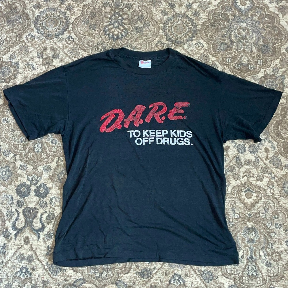 Vintage 90s Original DARE T-Shirt Keep Kids Off Drugs Single stitch Hanes L USA